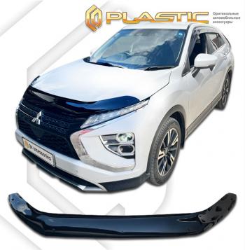 2 199 р. Дефлектор капота CA-Plastic Mitsubishi Eclipse Cross GK рестайлинг (2021-2022) (серия Classic черный)  с доставкой в г. Пермь. Увеличить фотографию 2