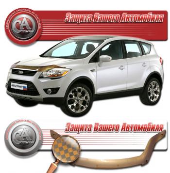 2 479 р. Дефлектор капота CA-Plastiс  Ford Kuga  1 (2008-2013) (серия Шелкография медь)  с доставкой в г. Пермь. Увеличить фотографию 2
