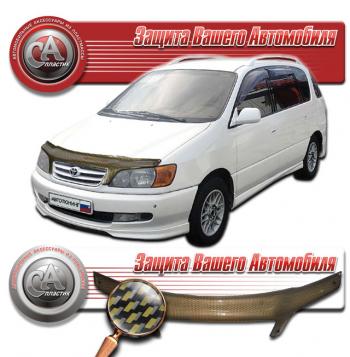 Дефлектор капота CA-Plastiс Toyota Ipsum  SXM10 (1998-2001) рестайлинг (серия Шелкография карбон золото)