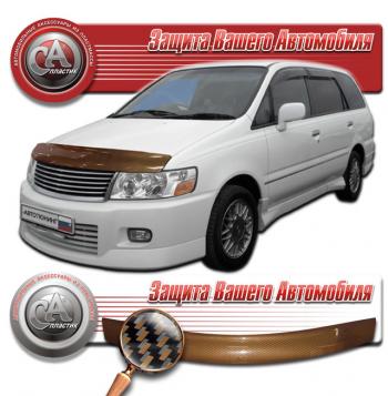  Дефлектор капота CA-Plastiс Nissan Bassara (1999-2003) (серия Шелкография карбон медь)