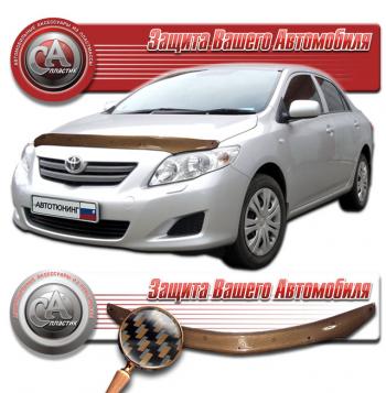Дефлектор капота CA-Plastiс Toyota Corolla  E140 (2007-2010) седан дорестайлинг (серия Шелкография карбон медь)