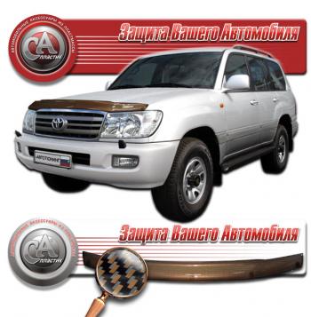Дефлектор капота CA-Plastiс Toyota Land Cruiser  100 (2002-2007) 1-ый рестайлинг, 2-ой рестайлинг (серия Шелкография карбон медь)