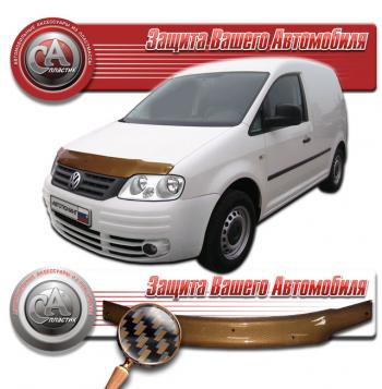 Дефлектор капота CA-Plastiс Volkswagen Caddy  2K (2003-2010) дорестайлинг (серия Шелкография карбон медь)
