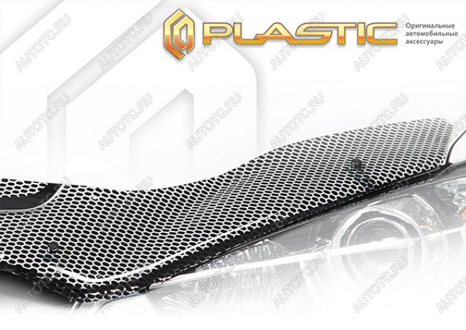 2 479 р. Дефлектор капота CA-Plastic  Mitsubishi Eclipse Cross  GK (2017-2021) дорестайлинг (серия Art черная )  с доставкой в г. Пермь
