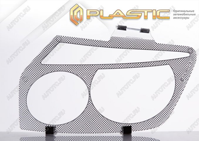 2 159 р. Защита фар Шелкография серебро CA Plastic на Mazda Familia универсал 1997-2001  с доставкой в г. Пермь