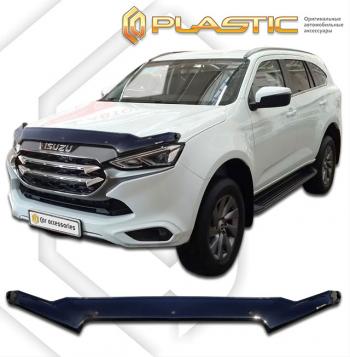 2 899 р. Дефлектор капота CA-Plastiс exclusive  Isuzu mu-X  TF (2021-2023) (серия Classic черный, Без надписи )  с доставкой в г. Пермь. Увеличить фотографию 2
