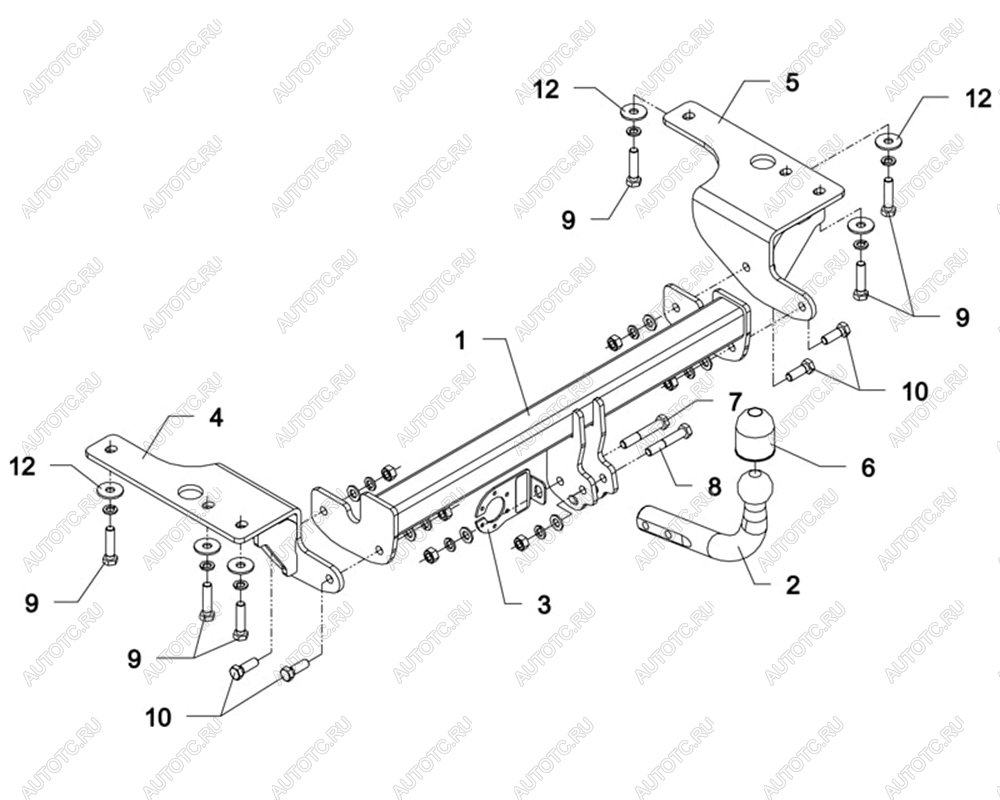 10 749 р. Фаркоп Auto-Hak Toyota Corolla E150 седан дорестайлинг (2006-2010) (стальной, шар A (F20))  с доставкой в г. Пермь
