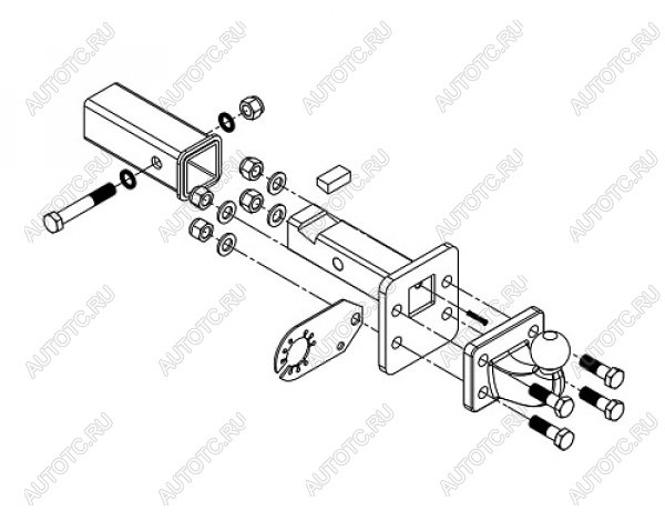 22 599 р. Шар Westfalia Черный 342192600001 Вставка под квадрат (американский тип) 2x2   Westfalia 3,42193e+11  с доставкой в г. Пермь