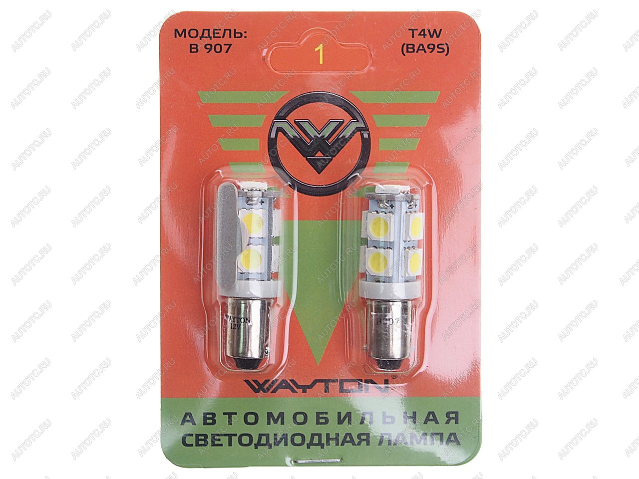 137 р. Лампа светодиодная 12V T4W BA9s блистер (2шт.) WAYTON WAYTON 1109009  с доставкой в г. Пермь
