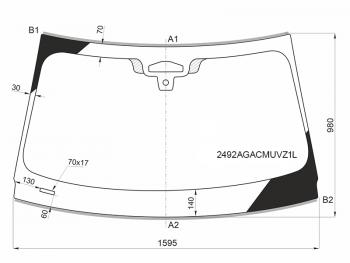 Стекло лобовое (Три камеры Датчик дождя Проекция Молдинг) BMW X5 18-23  X7 18-22 FUYAO 2492AGACMUVZ1L