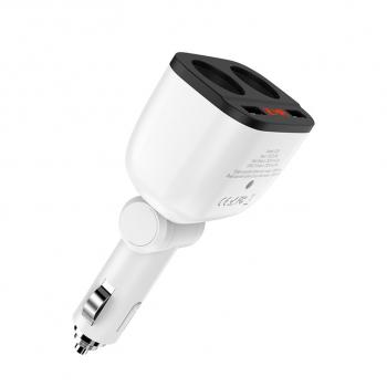 759 р. Разветвитель прикуривателя 2-х гнездовой 12V 2USB белый HOCO HOCO z28 white  с доставкой в г. Пермь. Увеличить фотографию 4