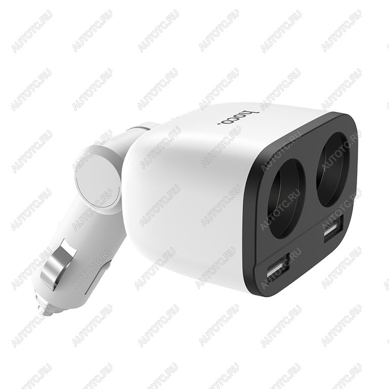 759 р. Разветвитель прикуривателя 2-х гнездовой 12V 2USB белый HOCO HOCO z28 white  с доставкой в г. Пермь