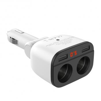 759 р. Разветвитель прикуривателя 2-х гнездовой 12V 2USB белый HOCO HOCO z28 white  с доставкой в г. Пермь. Увеличить фотографию 5
