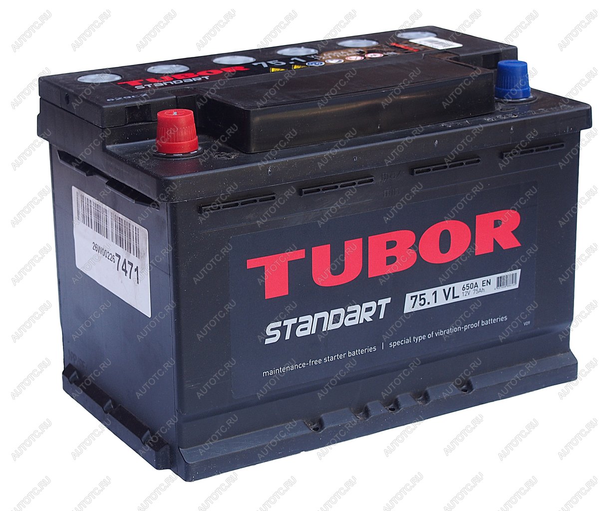10 999 р. Аккумулятор TUBOR Standart 75Ач TUBOR 6ст75(1)  с доставкой в г. Пермь