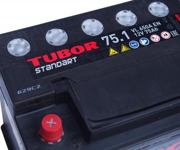 10 999 р. Аккумулятор TUBOR Standart 75Ач TUBOR 6ст75(1)  с доставкой в г. Пермь. Увеличить фотографию 3