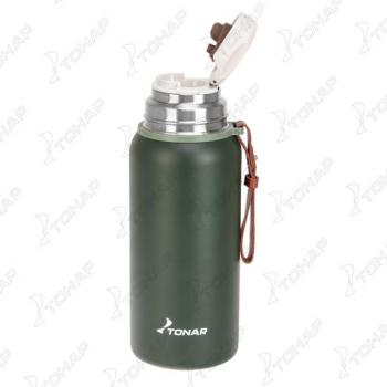 1 839 р. Термос ТОНАР 900ML хаки (пробка-ситечко, крышка-кружка, ремешок)  t-kd-7030-0.9  с доставкой в г. Пермь. Увеличить фотографию 4