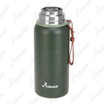 1 839 р. Термос ТОНАР 900ML хаки (пробка-ситечко, крышка-кружка, ремешок)  t-kd-7030-0.9  с доставкой в г. Пермь. Увеличить фотографию 3