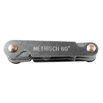 879 р. Резьбомер метрический 0.25-6.0мм, дюймовый 4-62TPI 52 шаблона AV STEEL AV STEEL av-921183  с доставкой в г. Пермь. Увеличить фотографию 2