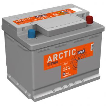 Аккумулятор ТИТАН Arctic 62Ач обратная полярность ТИТАН 6ст62(0)