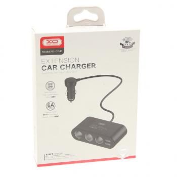 799 р. Разветвитель прикуривателя 3-х гнездовой 12V 2USB черный XO XO cc40 black  с доставкой в г. Пермь. Увеличить фотографию 2