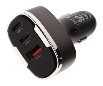 Устройство зарядное в прикуриватель 1USB + 2 Type C 12V черное XO XO cc61 black