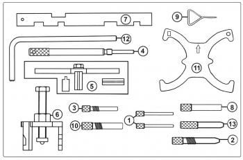9 599 р. Набор фиксаторов распредвала и коленвала (FORD,MAZDA) в кейсе JTC JTC TOOLS CO., LTD jtc-4234  с доставкой в г. Пермь. Увеличить фотографию 4