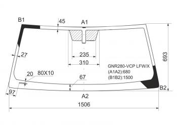Стекло лобовое Toyota 4Runner 09-24 XYG GNR280-VCP LFW/X, gnr280vcplfwx XYG GNR280-VCP LFW/X