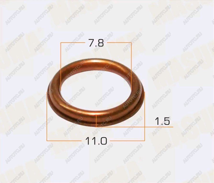 23 р. Прокладка MITSUBISHI Pajero Sport,L200 (98-08) (4D56) форсунки (медная) MASUMA MASUMA mdp-0016  с доставкой в г. Пермь