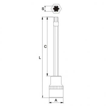 839 р. Бита-головка 12 TORX T55х200мм длинная JTC JTC TOOLS CO., LTD jtc-45555200  с доставкой в г. Пермь. Увеличить фотографию 3