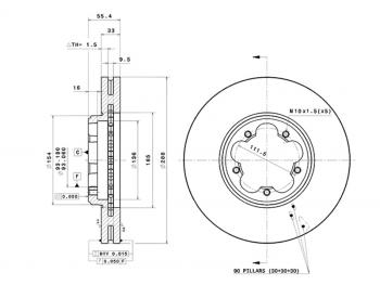 Диск тормозной (Перед) Ford Transit 14-  Nissan Primera 90-96  Prairie 88-95 SAT ST-1763885