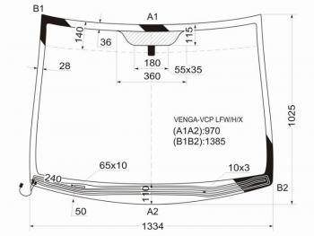 Стекло лобовое (Обогрев щеток) Hyundai ix20 10-19  Kia Venga 10-17 XYG VENGA-VCP LFW/H/X