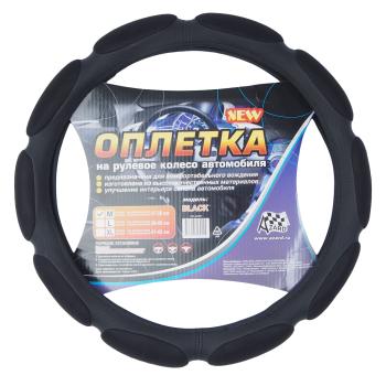 999 р. Оплетка руля (M) 37-39см черная спонжевая (10 подушек) AZARD AZARD opla0087  с доставкой в г. Пермь. Увеличить фотографию 1