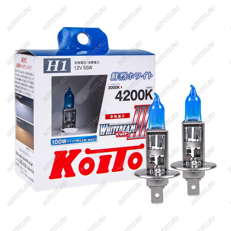 3 199 р. Лампа 12V H1 55W P14.5s +100% бокс (2шт.) Whitebeam KOITO KOITO p0751w  с доставкой в г. Пермь
