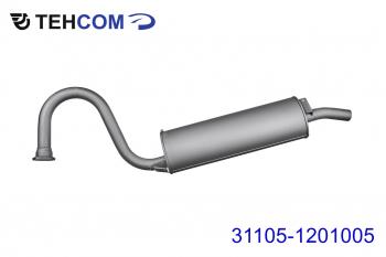 5 649 р. Глушитель ГАЗ-31105 дв.ЗМЗ,Крайслер ЕВРО-3 ТЕХКОМ ТЕХКОМ 31105-1201005  с доставкой в г. Пермь. Увеличить фотографию 1
