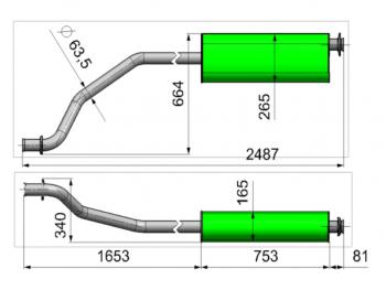 6 399 р. Глушитель ГАЗ-330202 дв.ЗМЗ-406,405 ЕВРО-3 удлиненная база ТЕХКОМ ТЕХКОМ 330202-1201008-11  с доставкой в г. Пермь. Увеличить фотографию 2