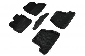 Коврики в салон (МКПП, 3D EVA СОТА ) Seintex Ford Focus 3 хэтчбэк дорестайлинг (2010-2015) (черный)