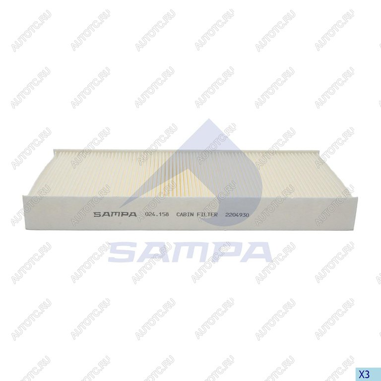 479 р. Фильтр воздушный салона MAN L2000 (361х159х40мм) SAMPA SAMPA 024.158-01  с доставкой в г. Пермь