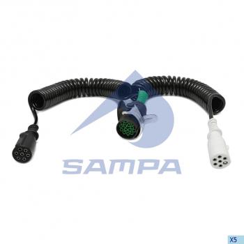4 999 р. Кабель электрический прицепа DAF 76+1-полюсный сдвоенный L=3500мм SAMPA SAMPA 052.224  с доставкой в г. Пермь. Увеличить фотографию 1