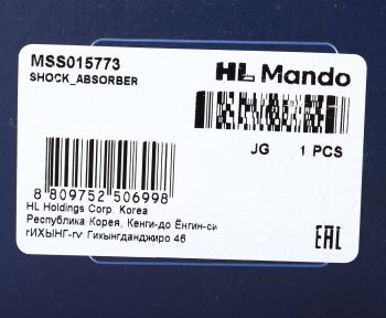 5 599 р. Амортизатор RENAULT Twingo (07-) передний левый/правый газовый MANDO MANDO mss015773 MANDO mss015773  с доставкой в г. Пермь. Увеличить фотографию 3
