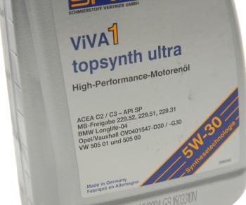 1 689 р. Масло моторное VIVA 1 topsynth Ultra 5W30 синт.1л SRS SRS 40343  с доставкой в г. Пермь. Увеличить фотографию 2