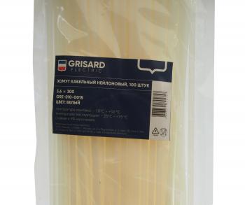 165 р. Хомут-стяжка 300х3.6 пластик белый (100шт.) GRISARD ELECTRIC GRISARD ELECTRIC gre-010-0015  с доставкой в г. Пермь. Увеличить фотографию 2