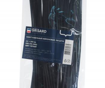 74 р. Хомут-стяжка 200х2.5 пластик черный (100шт.) GRISARD ELECTRIC GRISARD ELECTRIC gre-010-0006  с доставкой в г. Пермь. Увеличить фотографию 2