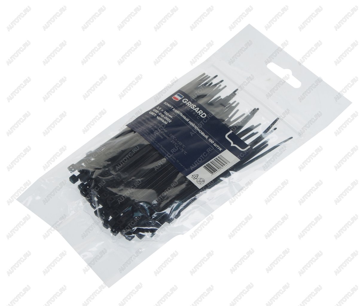 41 р. Хомут-стяжка 100х2.5 пластик черный (100шт.) GRISARD ELECTRIC GRISARD ELECTRIC gre-010-0002  с доставкой в г. Пермь