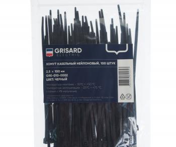 41 р. Хомут-стяжка 100х2.5 пластик черный (100шт.) GRISARD ELECTRIC GRISARD ELECTRIC gre-010-0002  с доставкой в г. Пермь. Увеличить фотографию 2