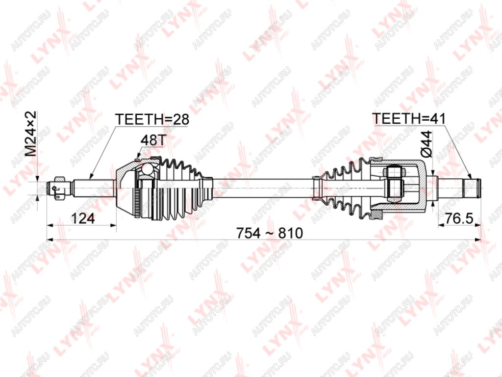 12 449 р. ШРУС наружный FORD Tansit (07-) левый комплект LYNX LYNX cd1050a  с доставкой в г. Пермь