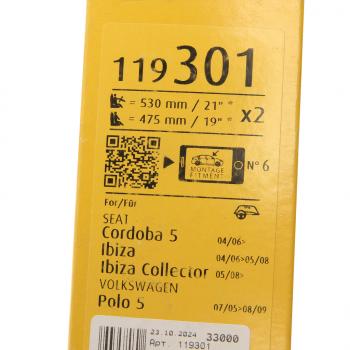 1 999 р. Щетка стеклоочистителя VW Polo 4 (01-) SEAT Cordoba 3 (02-) 530480мм комплект Visioflex SWF SWF 119301  с доставкой в г. Пермь. Увеличить фотографию 4