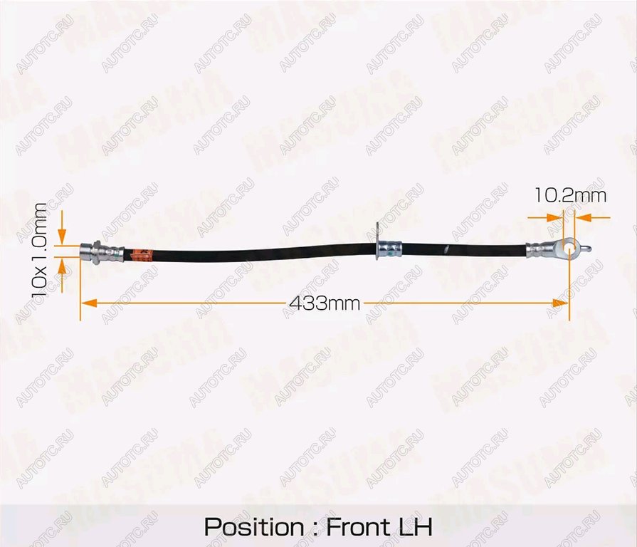 1 289 р. Шланг тормозной TOYOTA Land Cruiser передний правый MASUMA MASUMA bh-649-1  с доставкой в г. Пермь