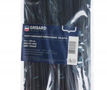 110 р. Хомут-стяжка 200х3.6 пластик черный (100шт.) GRISARD ELECTRIC GRISARD ELECTRIC gre-010-0010  с доставкой в г. Пермь. Увеличить фотографию 2