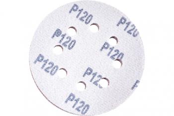 95 р. Бумага наждачная на липучке D125 Р120 8 отверстий 5шт. FIT FIT fit-39666  с доставкой в г. Пермь. Увеличить фотографию 4