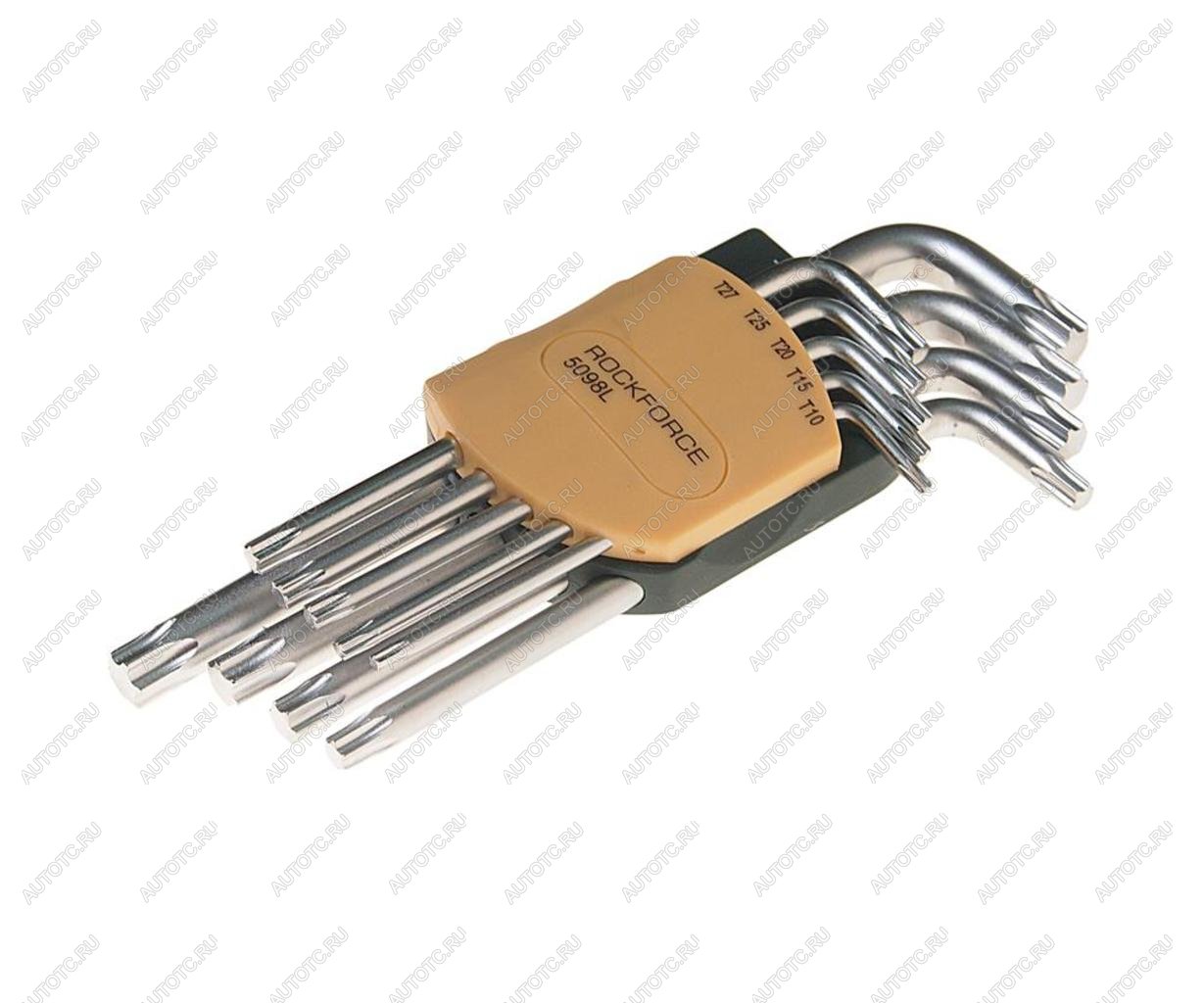 979 р. Набор ключей TORX T10-Т50 Г-образных удлиненных 9 предметов с держателем ROCKFORCE ROCKFORCE rf-5098l  с доставкой в г. Пермь